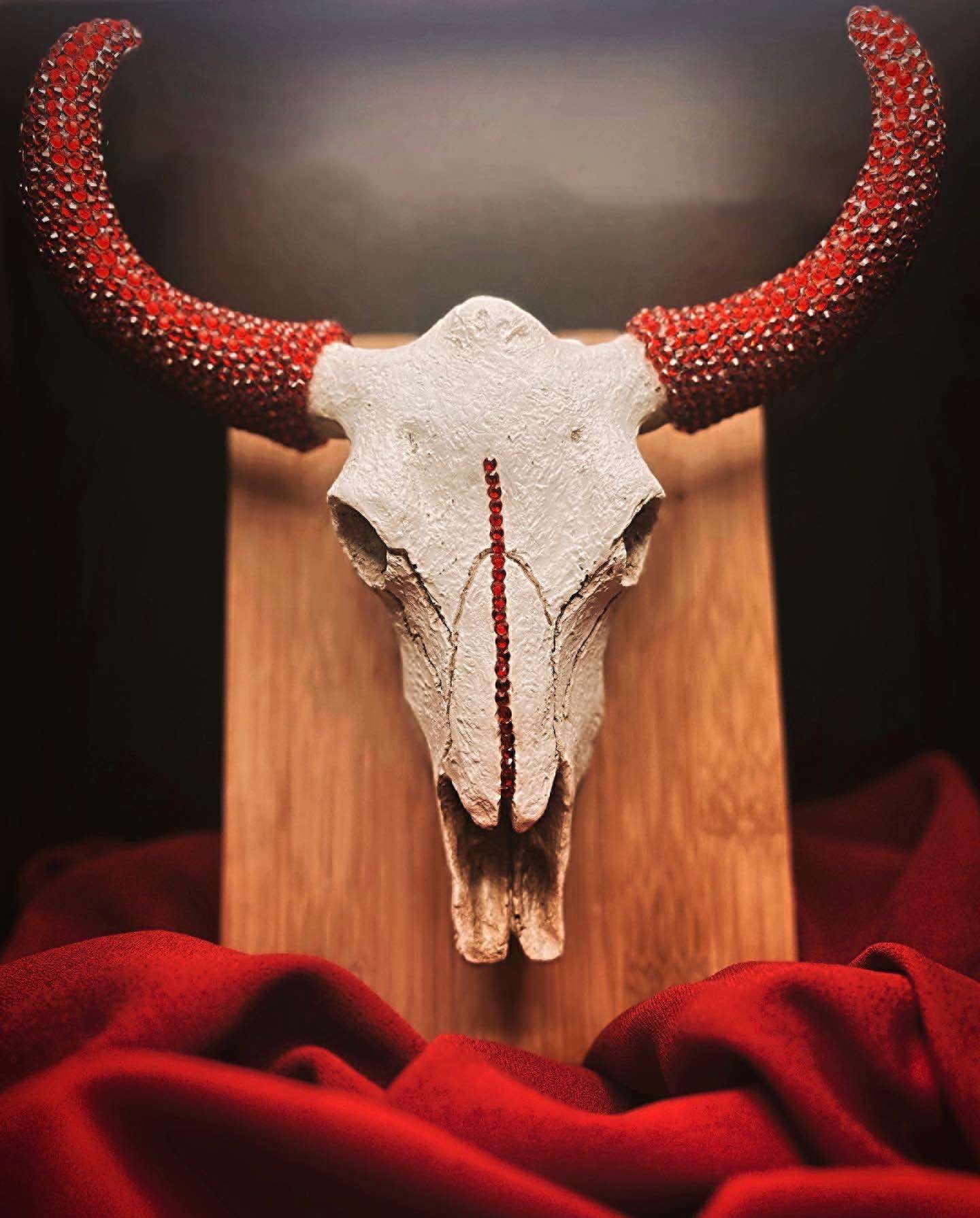 Rhinestone Cow Skull